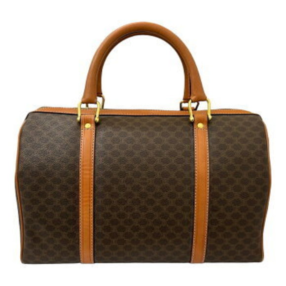 Celine Macadam Boston Bag Brown Handbag Leather - Picture 2 of 11